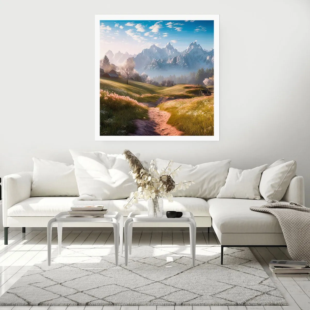 Plakat - Idyllisk dal - 60x60 cm