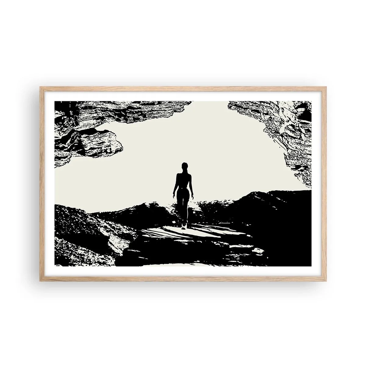 Plakat i ramme af lyst egetræ - Et nyt udseende - 91x61 cm