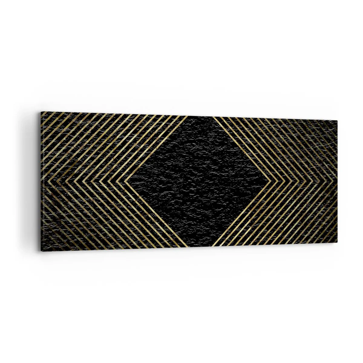 Lærredstryk - Billede på lærred - Geometri i glamour-stil - 100x40 cm