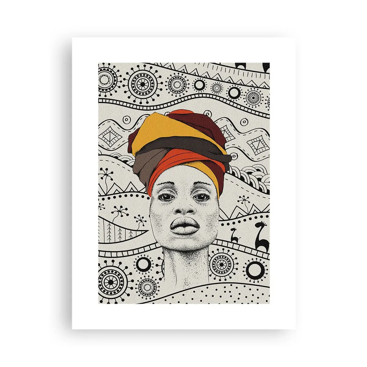 Plakat - Afrikansk portræt - 30x40 cm