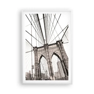 Plakat i hvid ramme - Katedralen i New York - 61x91 cm