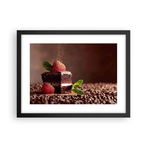 Plakat i sort ramme - Livet er sødt - 40x30 cm