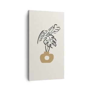 Lærredstryk - Billede på lærred - Monstera - udsmykning af huset - 45x80 cm