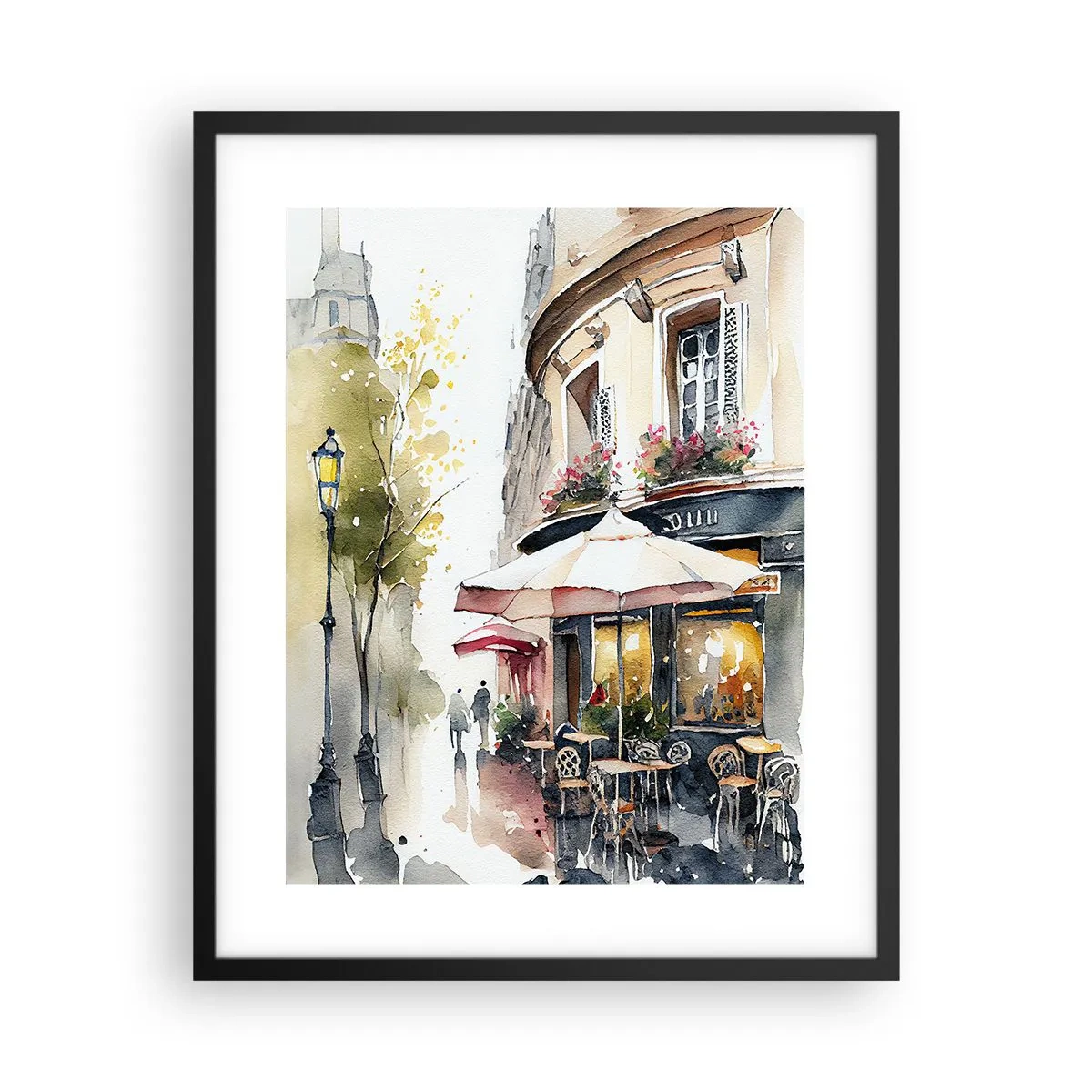 Plakat i sort ramme - En parisisk morgen - 40x50 cm