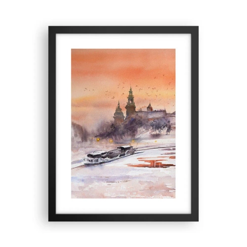 Plakat i sort ramme - Kongelig solnedgang - 30x40 cm