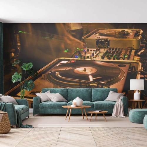 Fototapet Premium Sand - Kan du mærke kraften? - musik, DJ, Vinyl - 100x70 cm