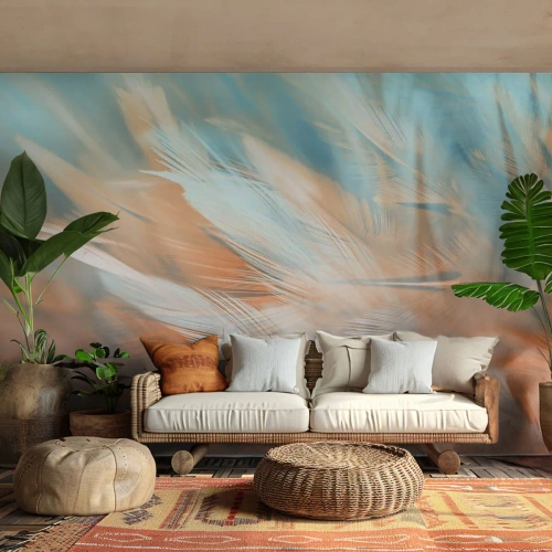 Fototapet Premium Canvas - I mildhedens land - Delikat, Fjer, Minimalisme - 250x175 cm