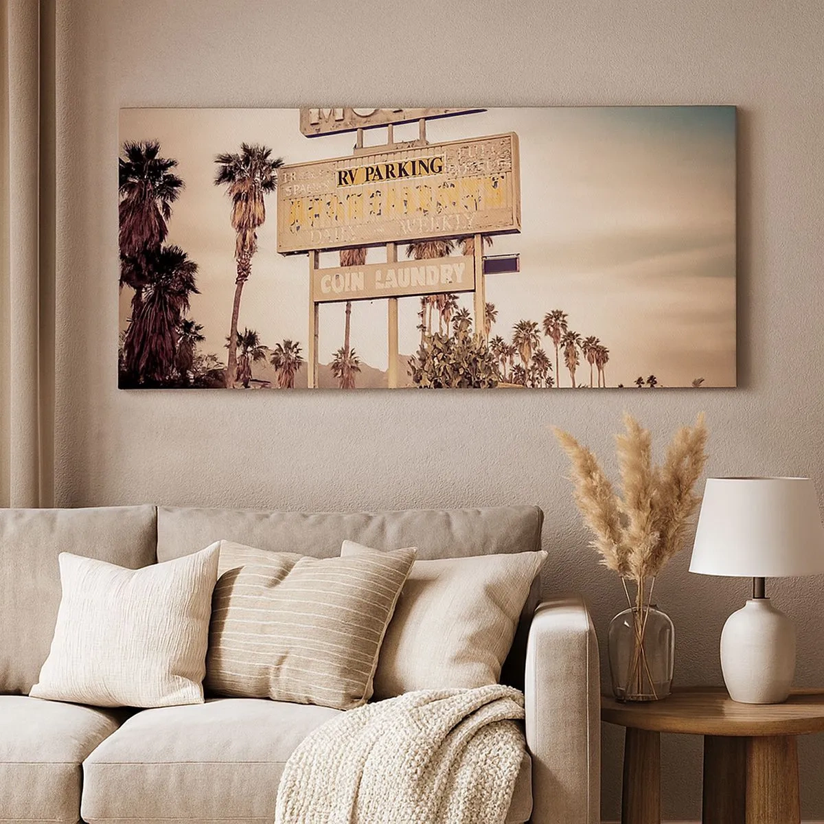 Lærredstryk - Billede på lærred - Her er tiden standset - 100x40 cm