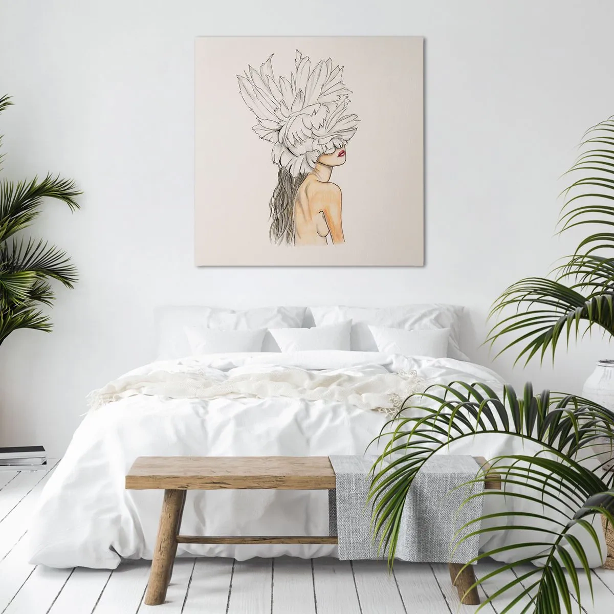 Lærredstryk - Billede på lærred - Skønhed kronet - 70x70 cm