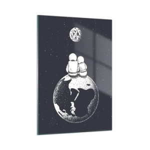Billede på glas - En kosmisk kærlighedshistorie - 50x70 cm