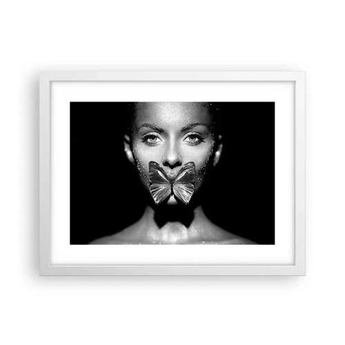 Plakat i hvid ramme - Sommerfuglekys - 40x30 cm