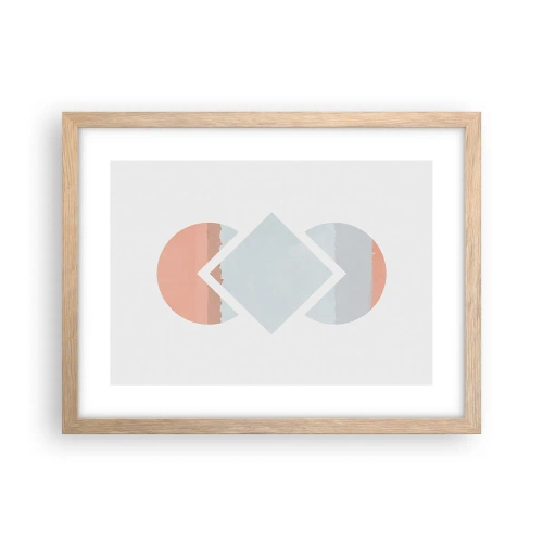 Plakat i ramme af lyst egetræ - Situationen er klar - 40x30 cm