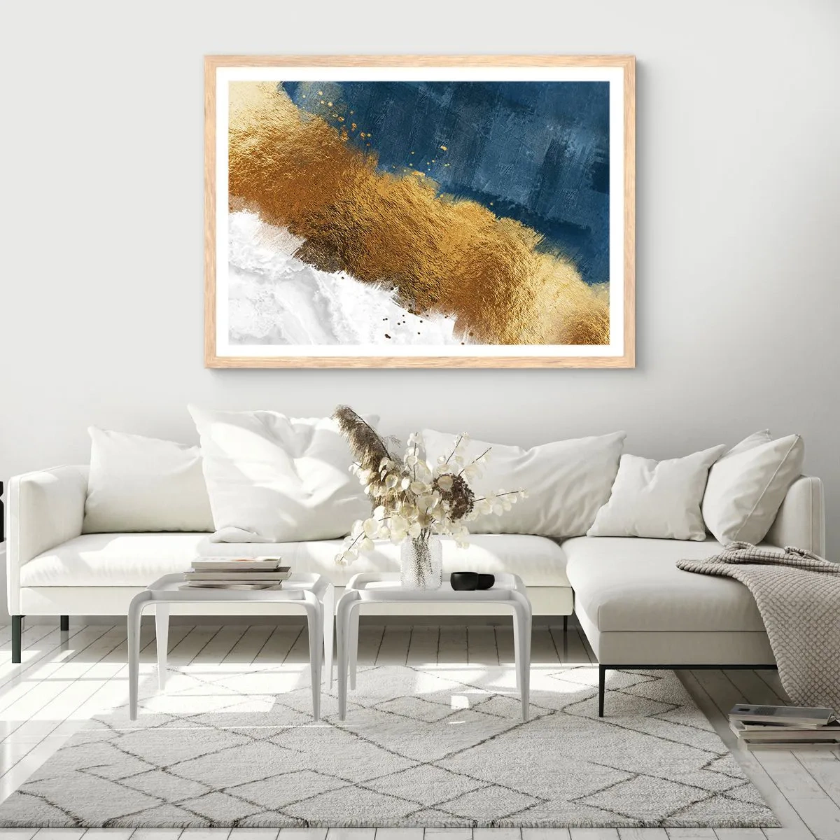 Plakat i ramme af lyst egetræ - Sommerens farver - 40x30 cm