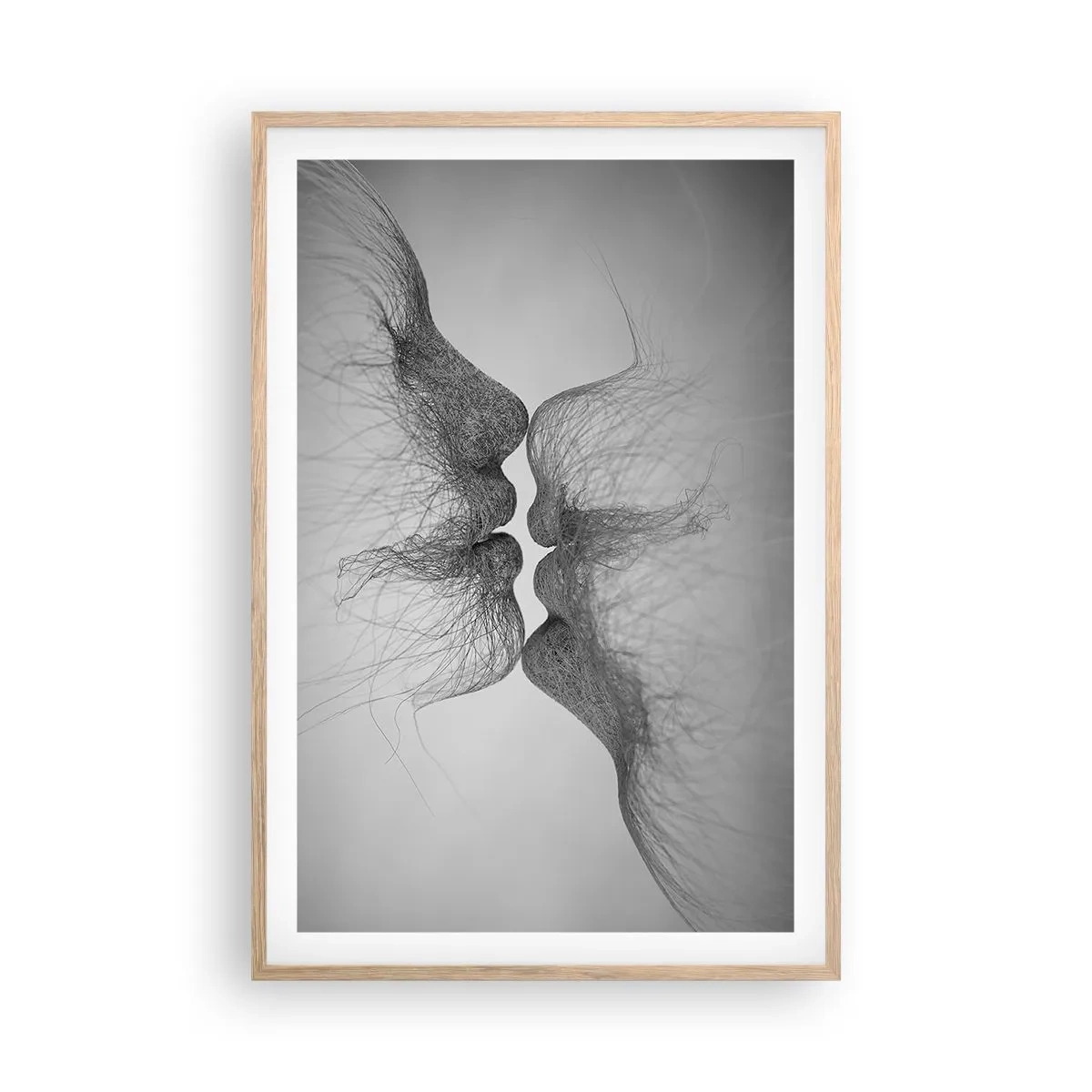 Plakat i ramme af lyst egetræ - Vindens kys - 61x91 cm