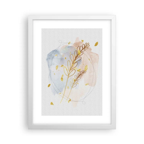 Plakat i hvid ramme - En gylden eksplosion - 30x40 cm