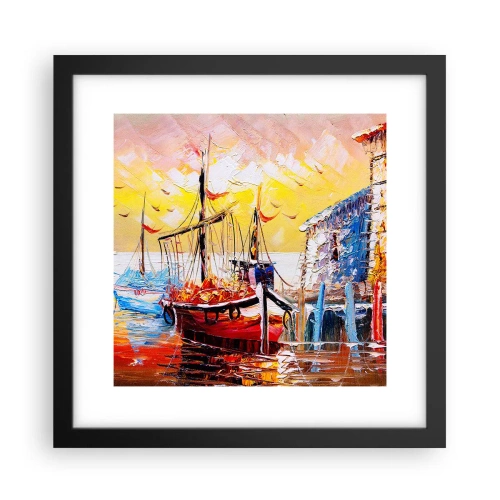 Plakat i sort ramme - Glædelig tilbagevenden - 30x30 cm