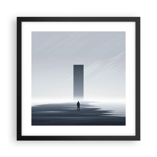 Plakat i sort ramme - Mulighed eller trussel? - 40x40 cm