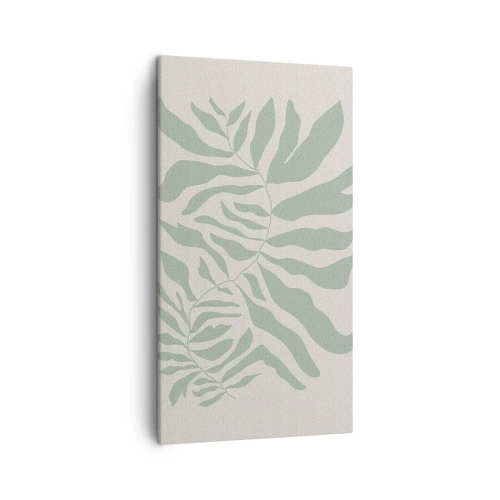 Lærredstryk - Billede på lærred - Smaragdgrøn gren - 45x80 cm