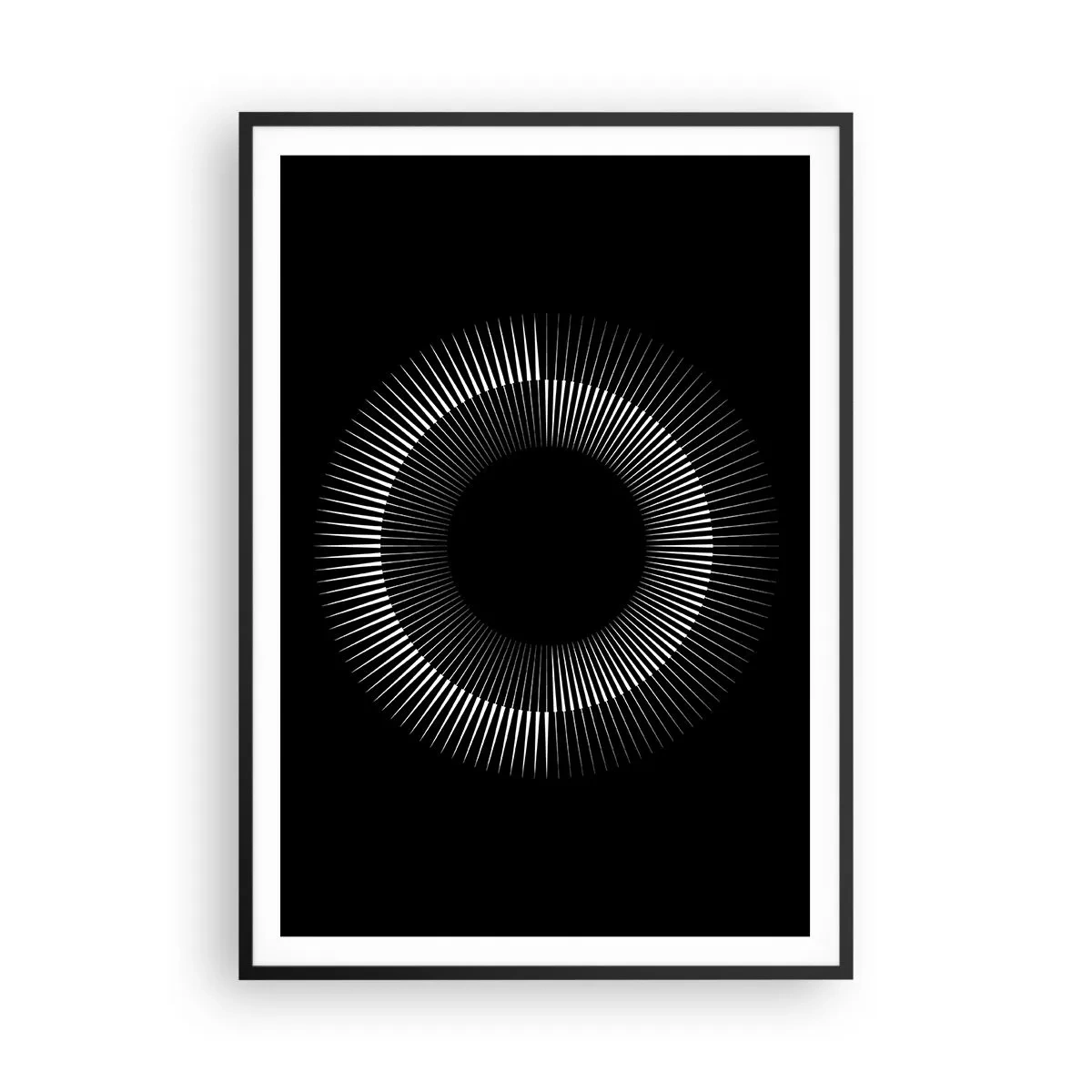 Plakat i sort ramme - Sort sol - 70x100 cm