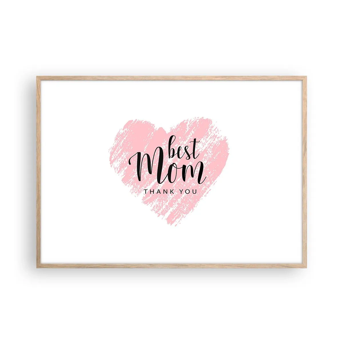 Plakat i ramme af lyst egetræ - Altid det rette øjeblik - 100x70 cm