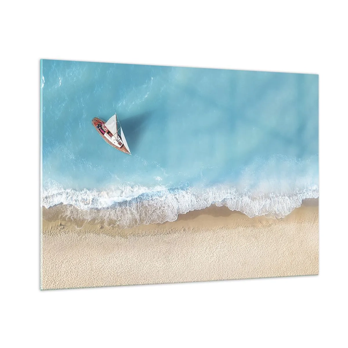 Billede på glas - På grænsen mellem blå og guld - 100x70 cm