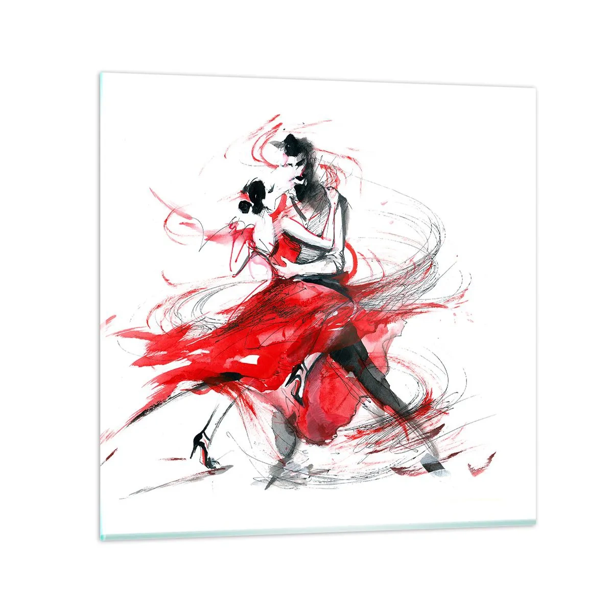 Billede på glas - Tango - passionens rytme - 40x40 cm