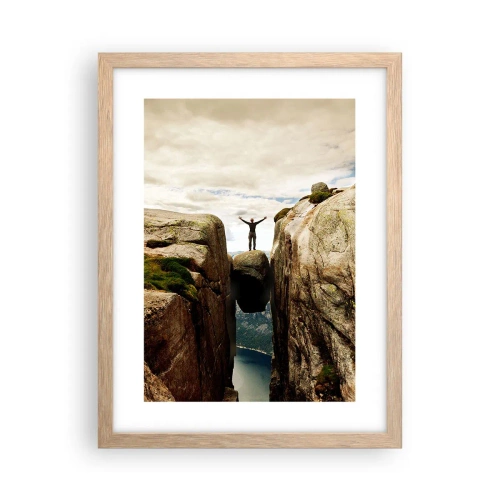 Plakat i ramme af lyst egetræ - Hvordan har jeg det! - 30x40 cm