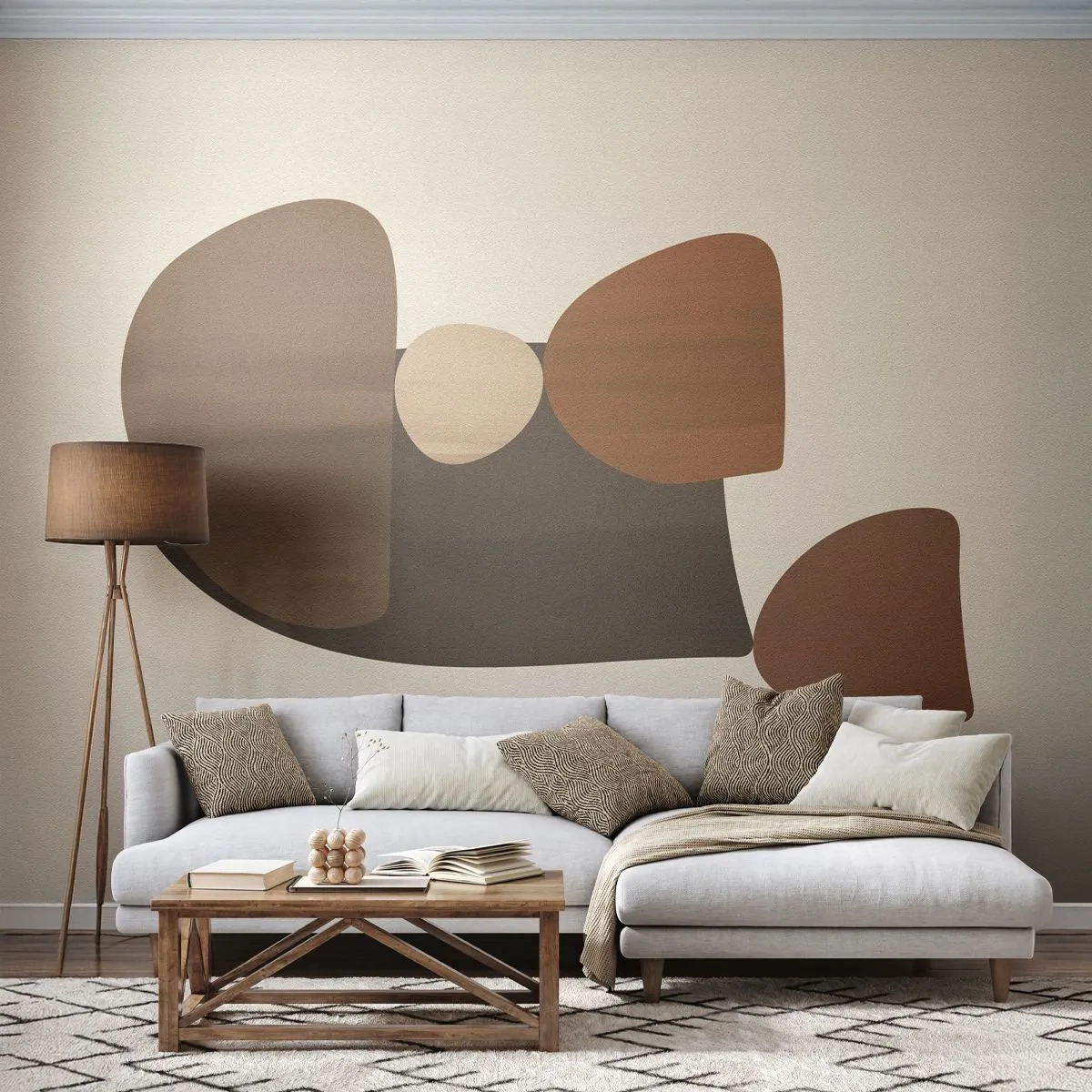 Fototapet Standard Eco - Sammensætning i bronze - Abstraktion, Stykke, Moderne kunst - 200x140 cm