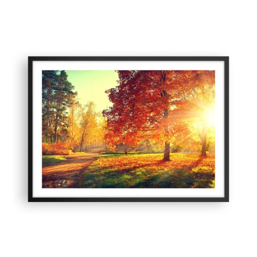 Plakat i sort ramme - Rød er smuk - 70x50 cm