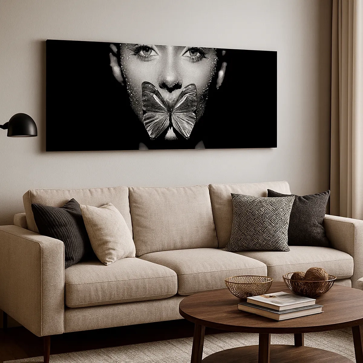 Lærredstryk - Billede på lærred - Sommerfuglekys - 30x30 cm