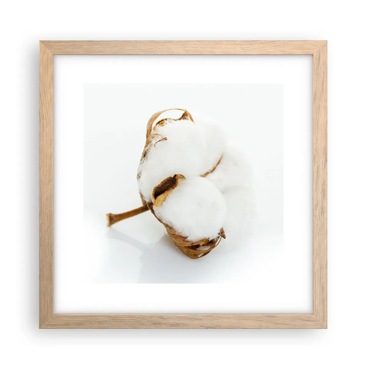 Plakat i ramme af lyst egetræ - Blød af natur - 30x30 cm