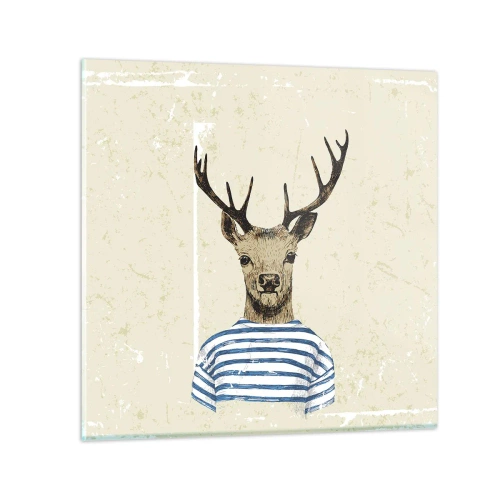 Billede på glas - Fordi jeg kan lide stribede skjorter! - 50x50 cm