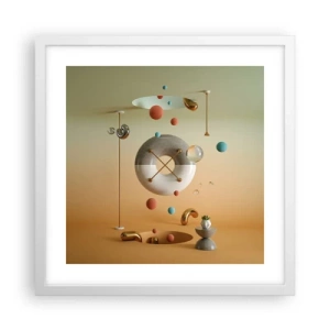 Plakat i hvid ramme - Alt kan ske - 40x40 cm