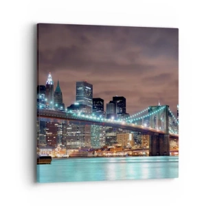 Lærredstryk - Billede på lærred - Lys i den store by - 40x40 cm