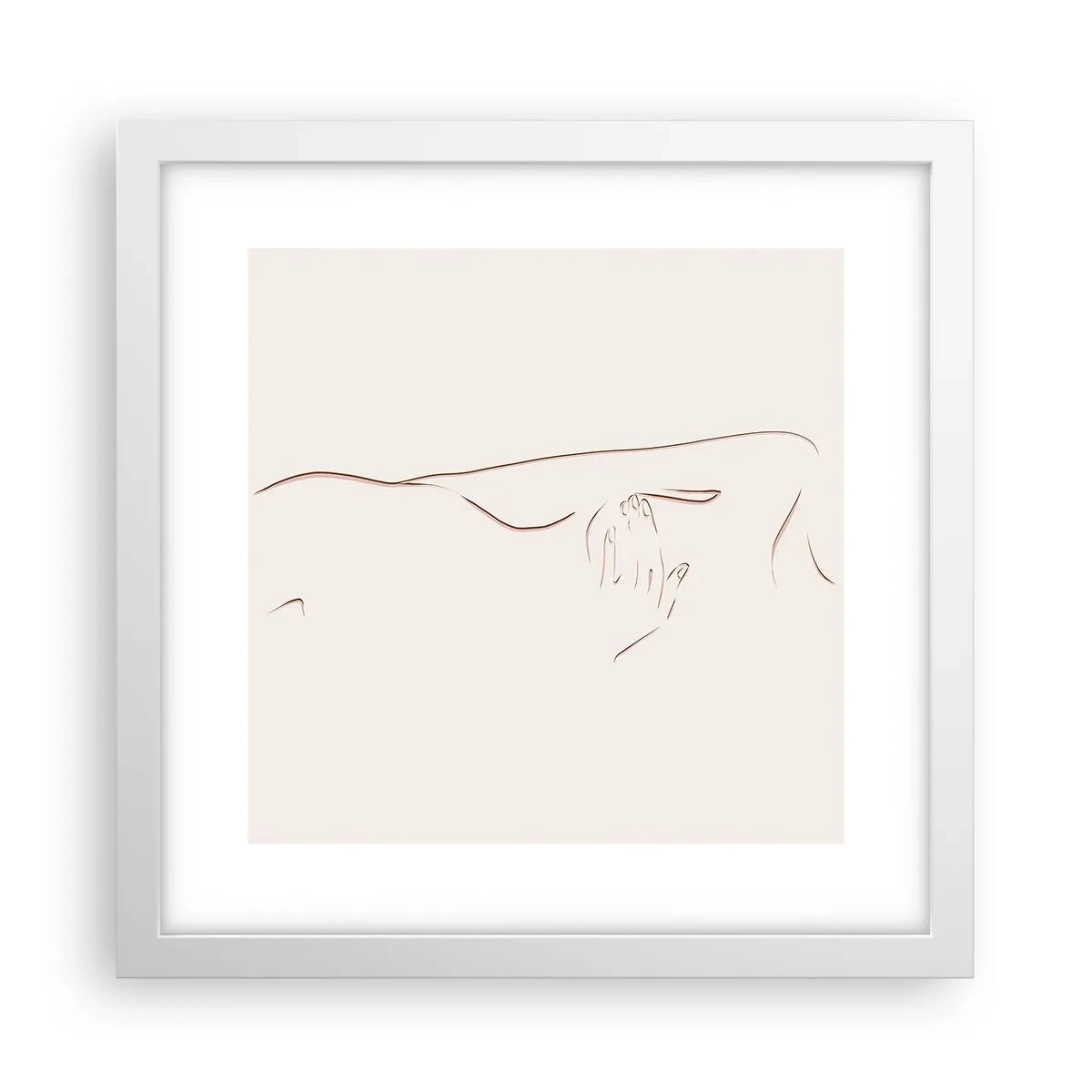 Plakat i hvid ramme - Begærets form - 30x30 cm