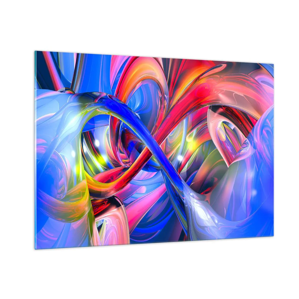 Billede på glas - En dans af farver - 100x70 cm