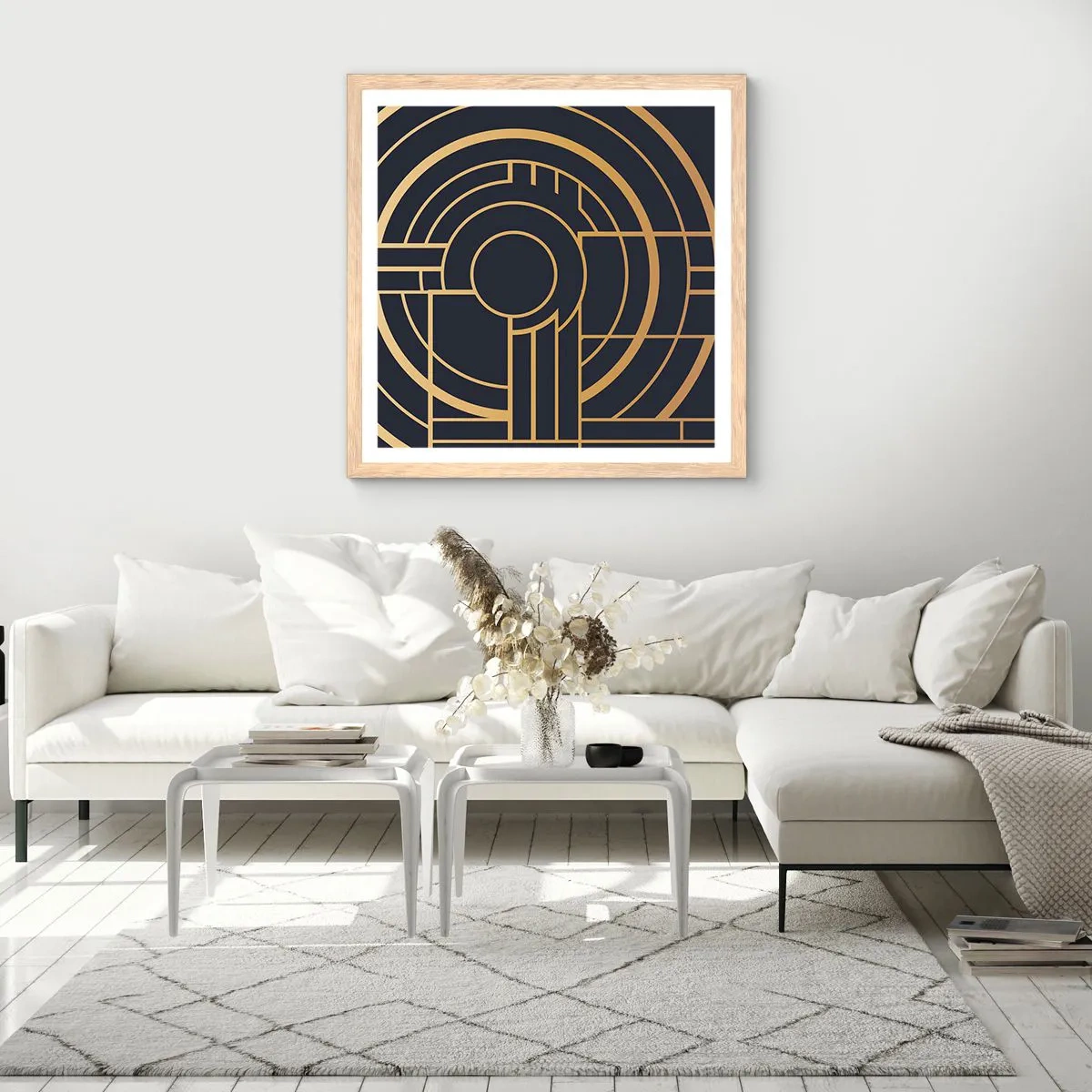 Plakat i ramme af lyst egetræ - At vende tingene på hovedet - 40x40 cm