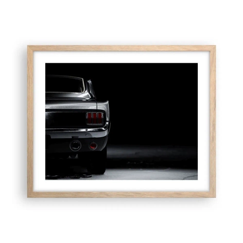 Plakat i ramme af lyst egetræ - Klassisk charme - 50x40 cm