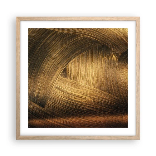 Plakat i ramme af lyst egetræ - I den gyldne labyrint - 50x50 cm