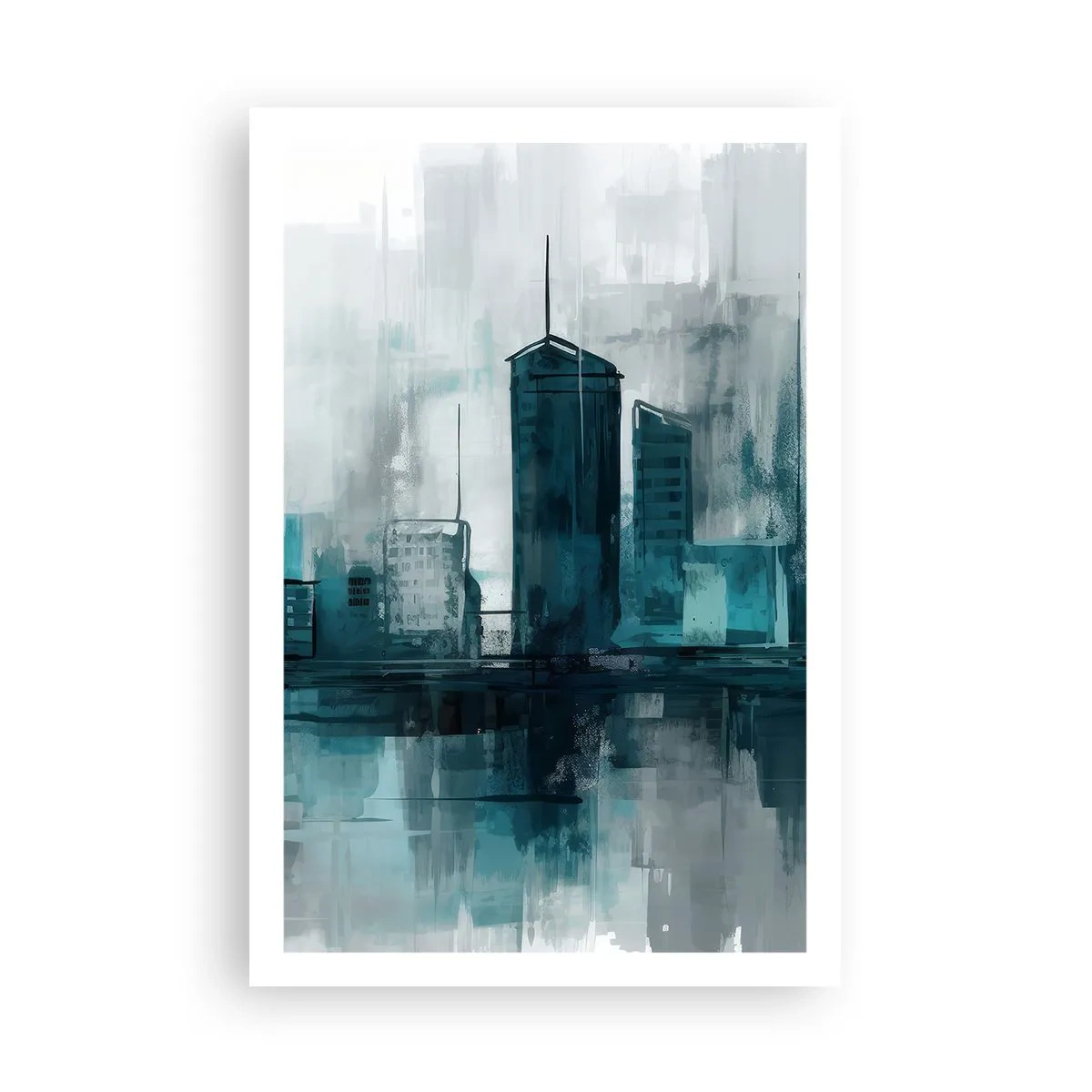 Plakat - Regnfarvet by - 61x91 cm