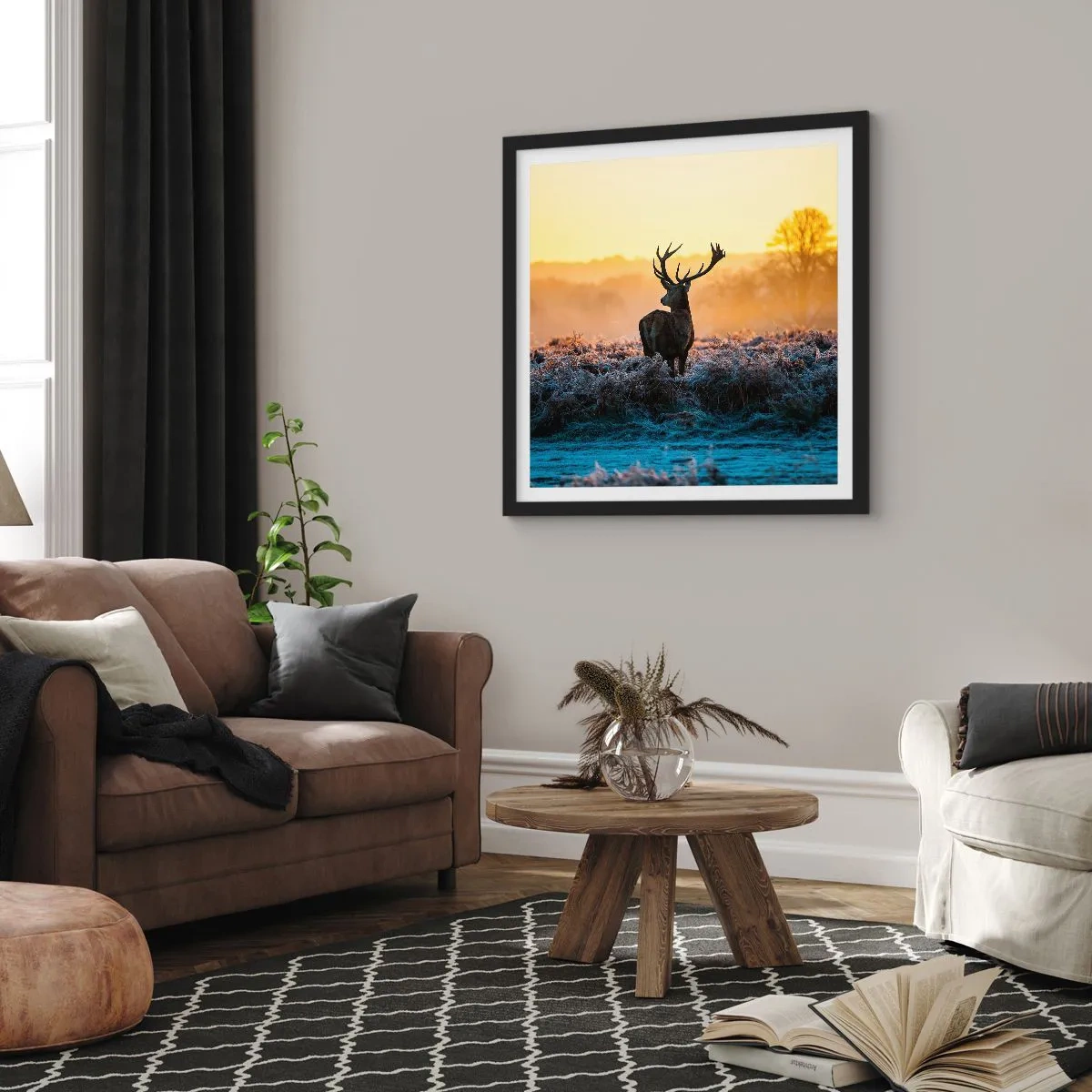 Plakat i sort ramme - Kronet på sine godser - 60x60 cm