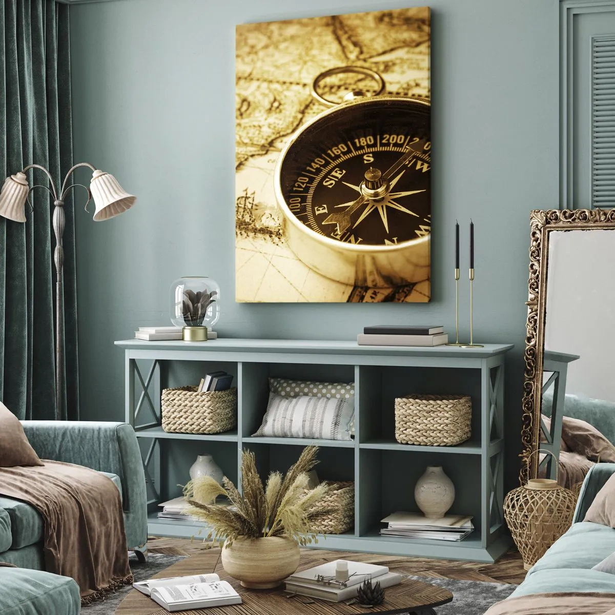 Lærredstryk - Billede på lærred - Øst eller vest? - 65x120 cm