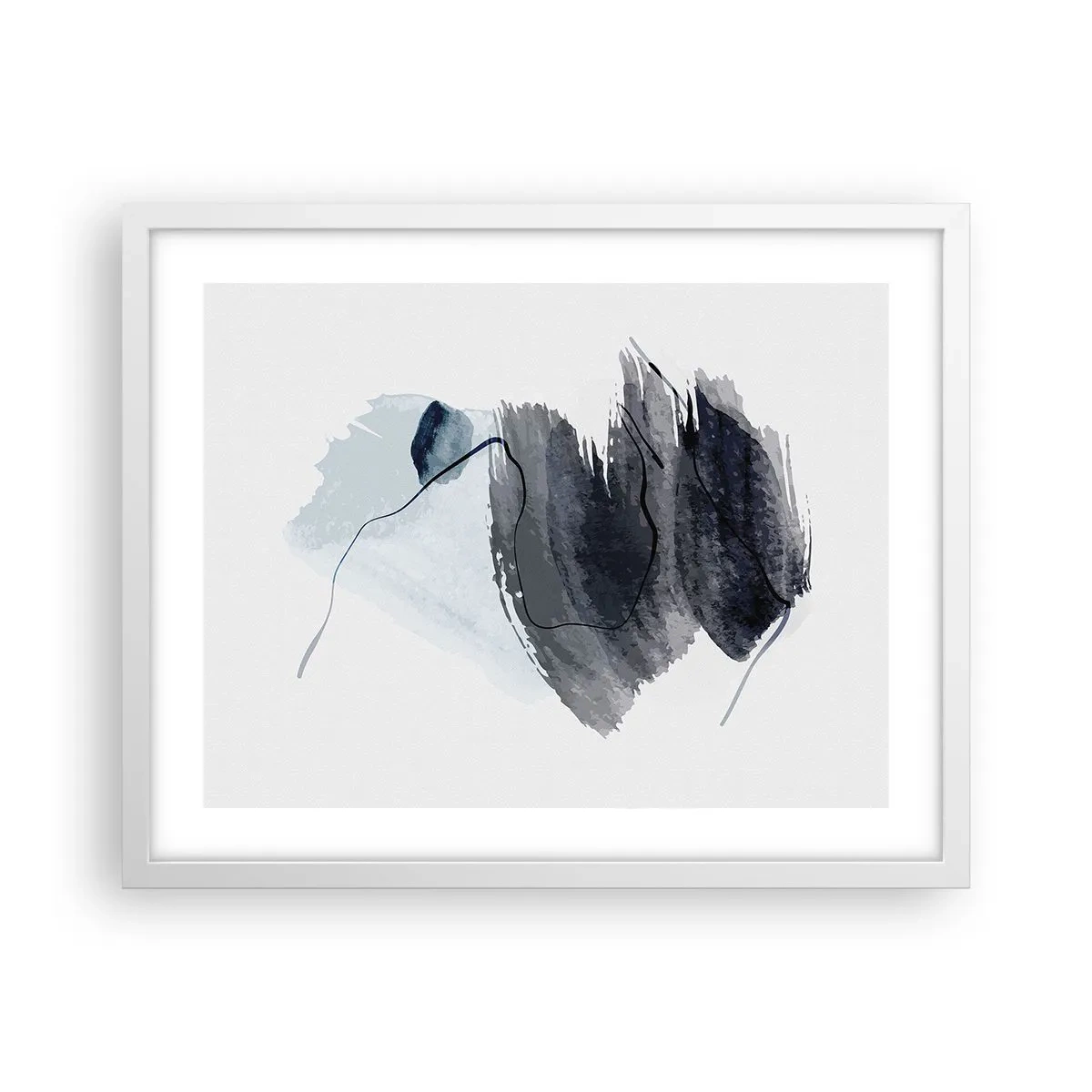 Plakat i hvid ramme - Intensitet og bevægelse - 50x40 cm