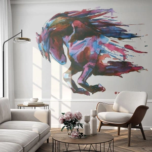 Fototapet Premium Sand - I henrykkelse - Dyr, Abstraktion, Hest - 400x280 cm