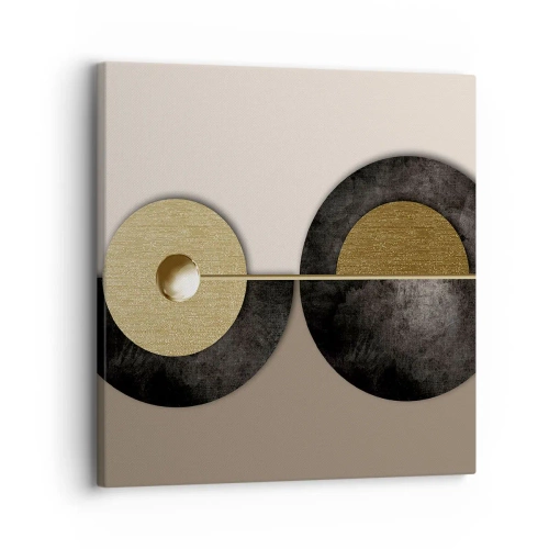 Lærredstryk - Billede på lærred - Variationer omkring en cirkel - 30x30 cm