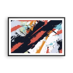 Plakat i sort ramme - Dynamisk sammensætning - 91x61 cm