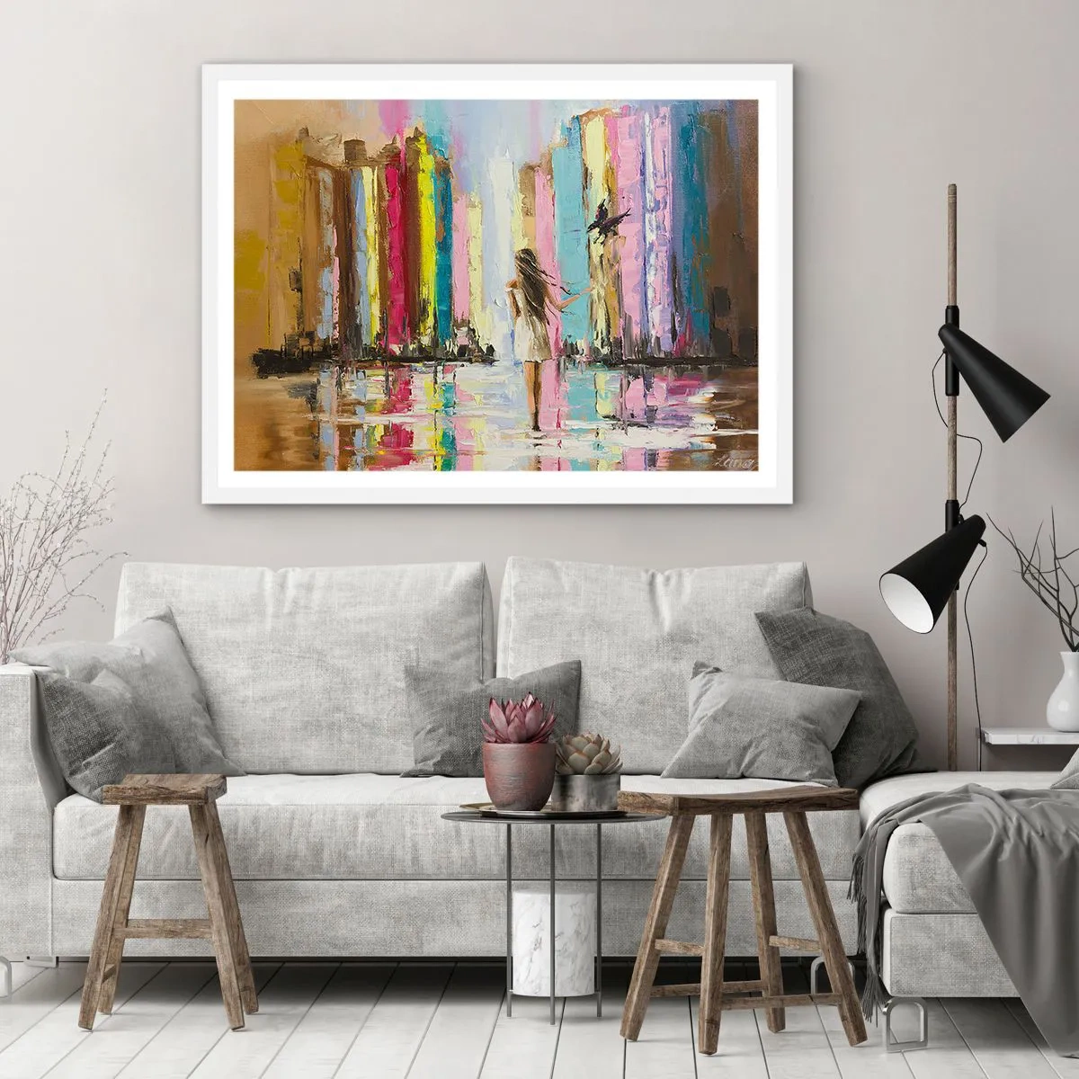 Plakat i hvid ramme - Følg mig - 70x50 cm