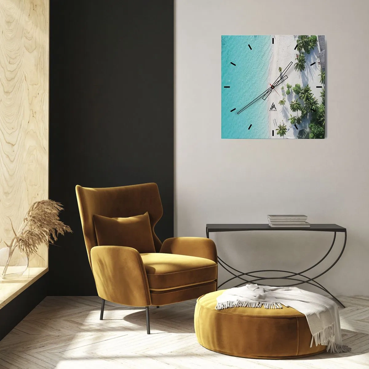 Vægur, Uret - Ferie i paradis - 40x40 cm