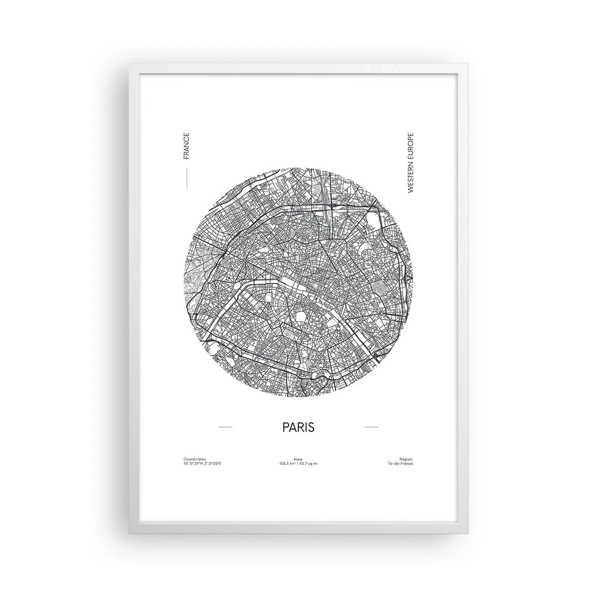 Plakat i hvid ramme - Paris' anatomi - 50x70 cm