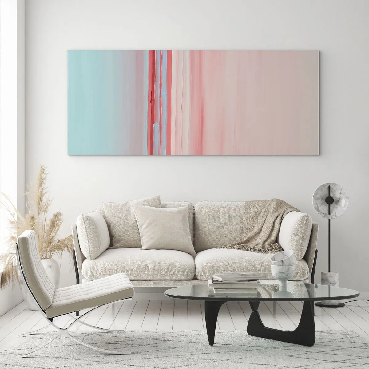 Billede på glas - Abstraktion ved daggry - 100x40 cm